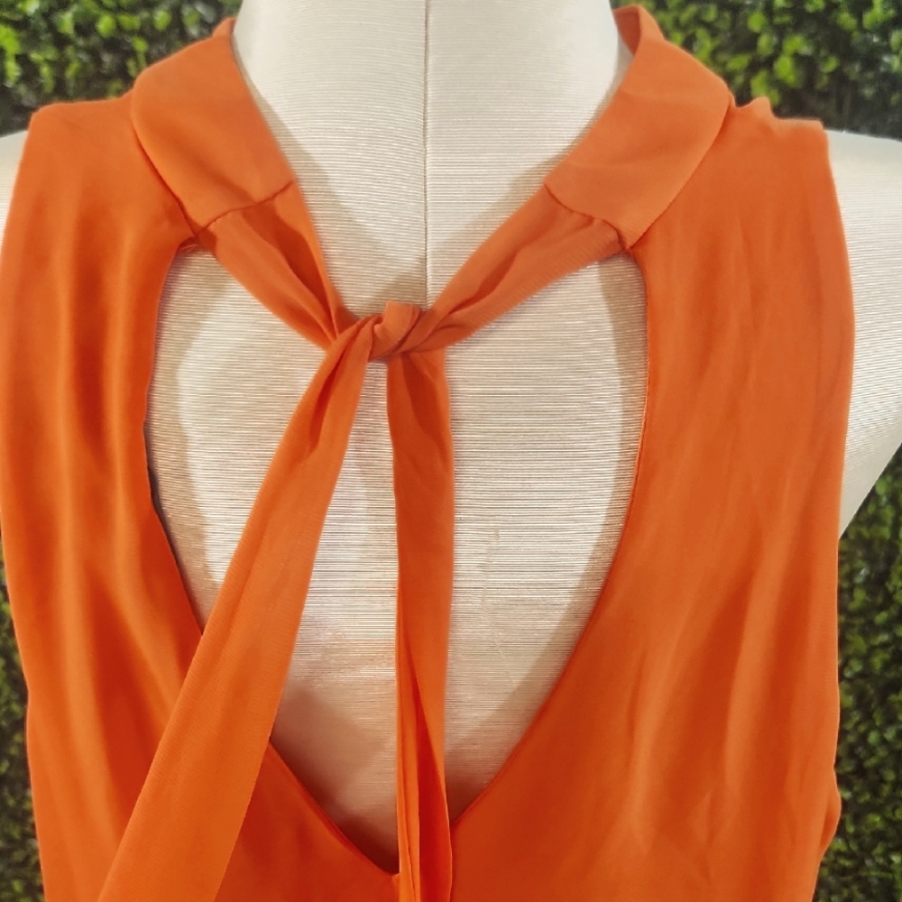 VENUS Orange Sleeveless Midi Sundress for Weddings Size Large - Picture 9 of 9